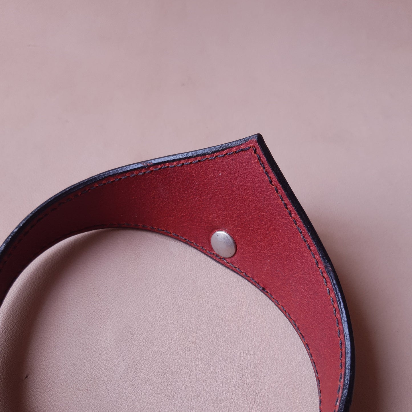Collier en cuir - 32 cm - rouge