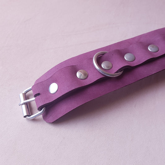Menottes cuir - 27,5 cm - bordeaux