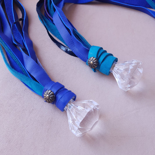 Paire de martinets cuir - 37 cm - bleu, vert & noir