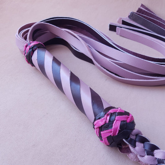 Martinet cuir & knot - 65 cm - rose & marron