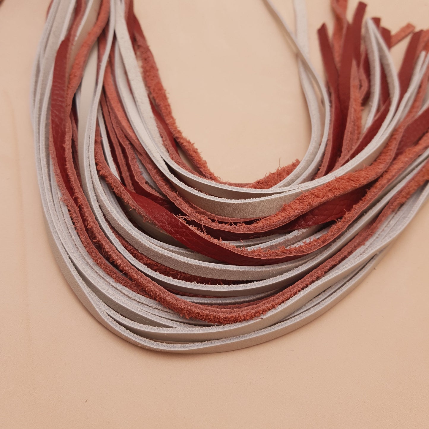 Martinet cuir - 62 cm - bordeaux & blanc