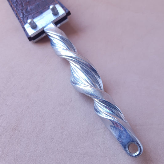 Paddle cuir & acier - 43 cm - marron 2
