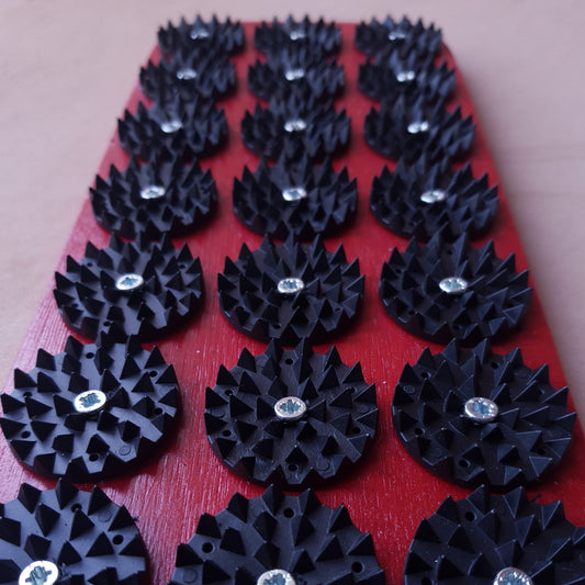 Paddle bois & pics fleurs - 37 cm - rouge & noir