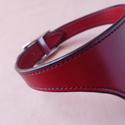 Collier en cuir - 33 cm - rouge