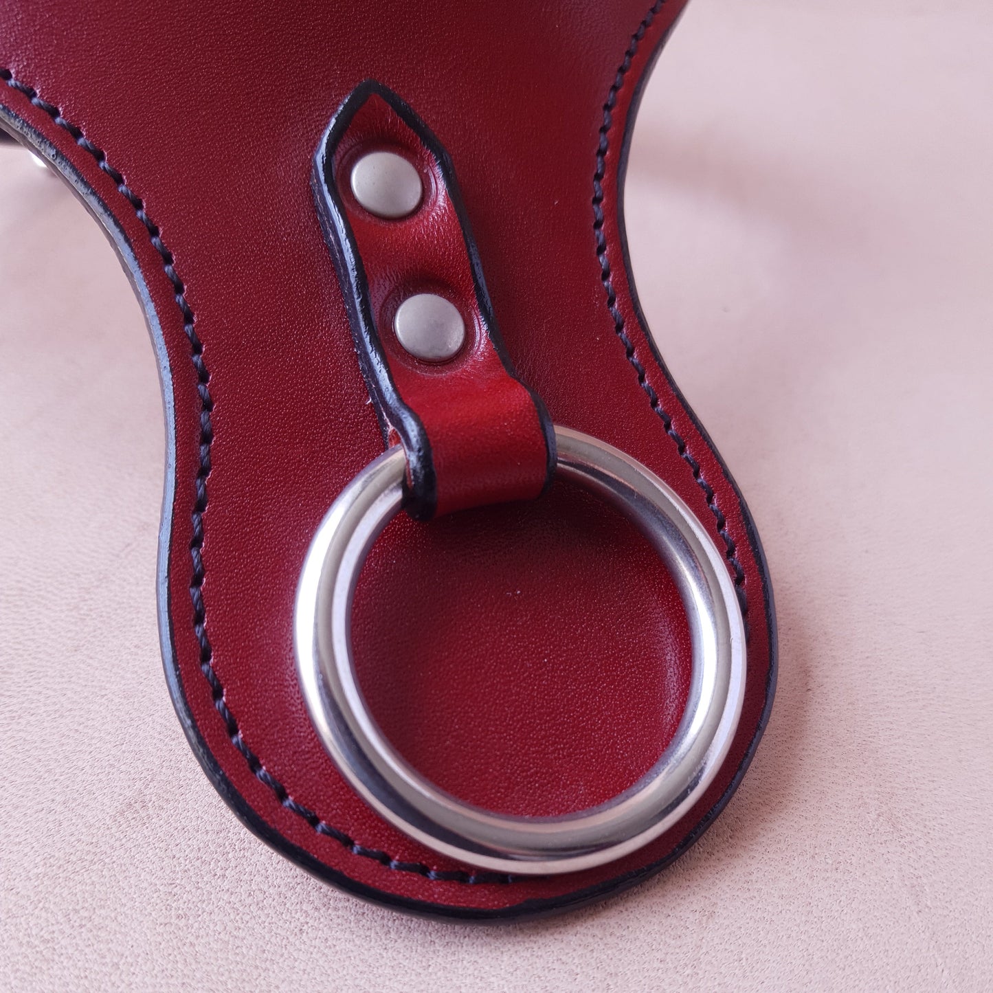 Collier en cuir - 33 cm - rouge