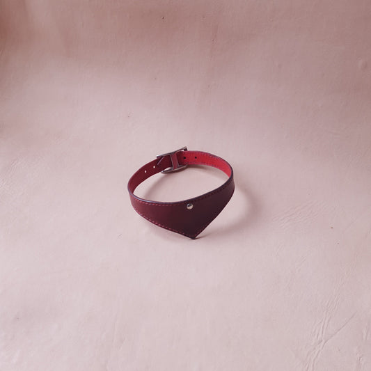 Collier en cuir - 33 cm - rouge