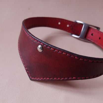 Collier en cuir - 33 cm - rouge