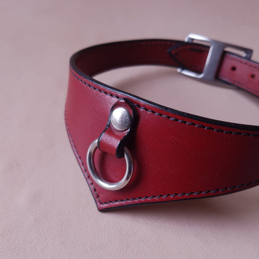 Collier en cuir - 32 cm - rouge