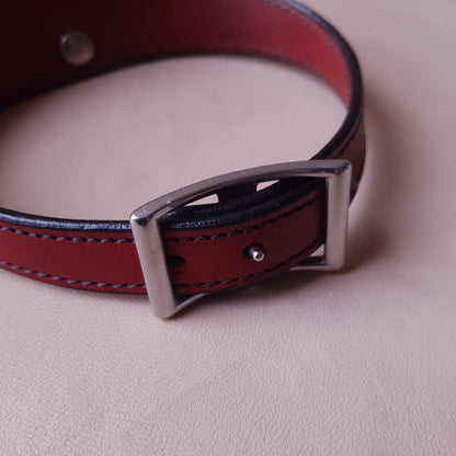Collier en cuir - 32 cm - rouge