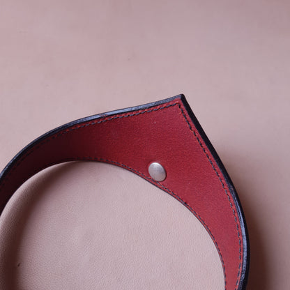 Collier en cuir - 32 cm - rouge