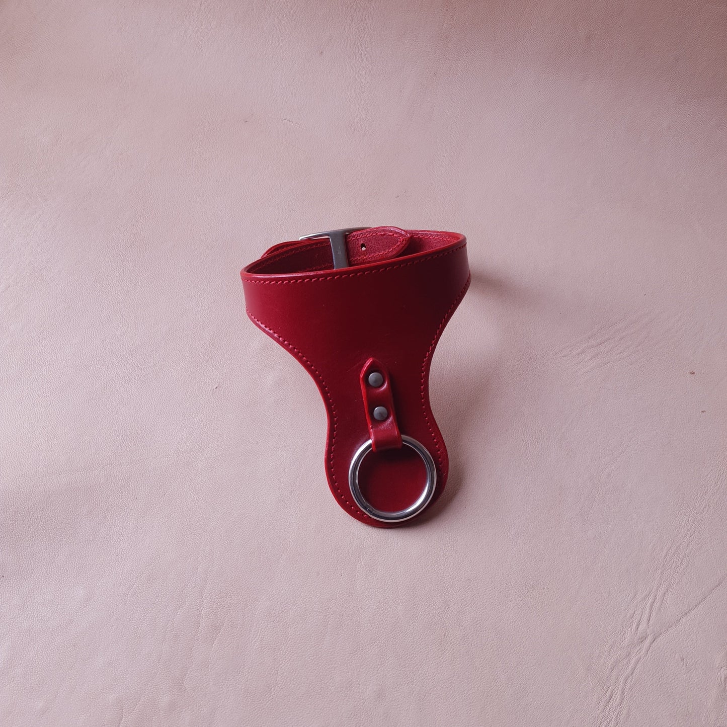 Collier en cuir - 31,5 cm - rouge