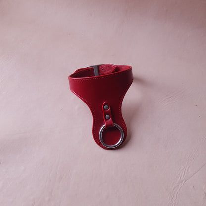 Collier en cuir - 31,5 cm - rouge