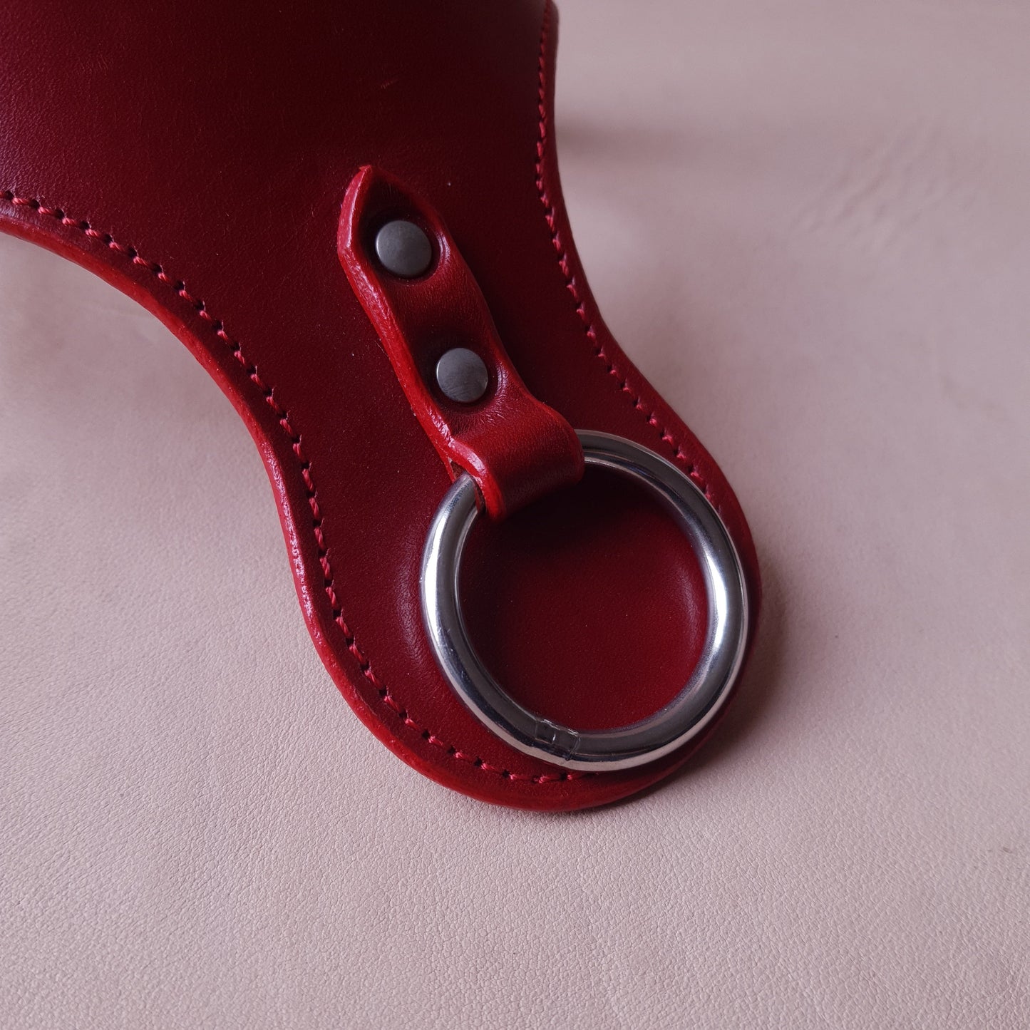 Collier en cuir - 31,5 cm - rouge