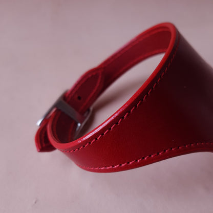 Collier en cuir - 31,5 cm - rouge