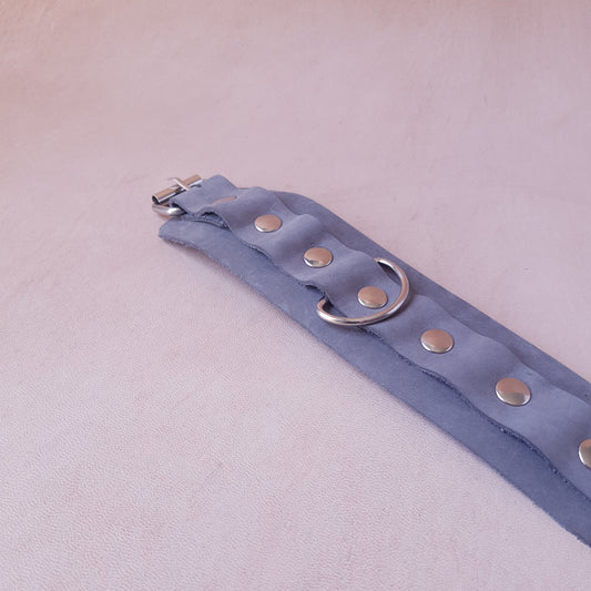Menottes cuir - 27 cm - gris