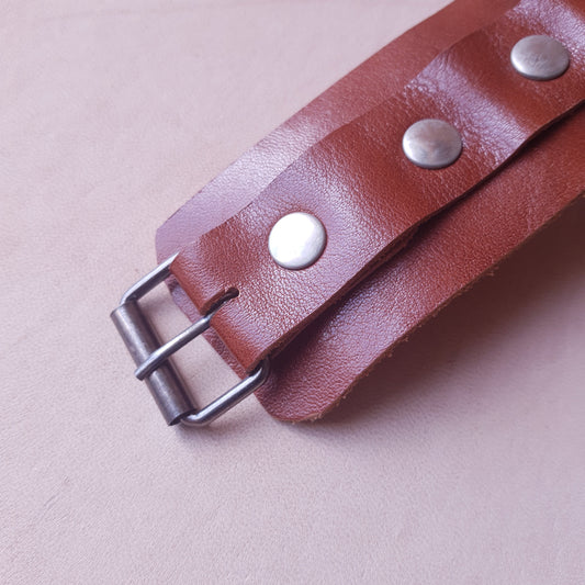 Menottes cuir - 22,5 cm - marron