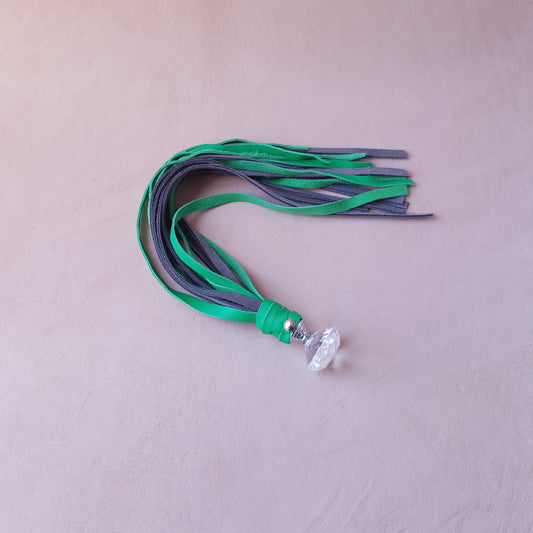 Martinet cuir - 36 cm - vert & gris