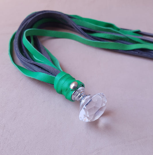 Martinet cuir - 36 cm - vert & gris