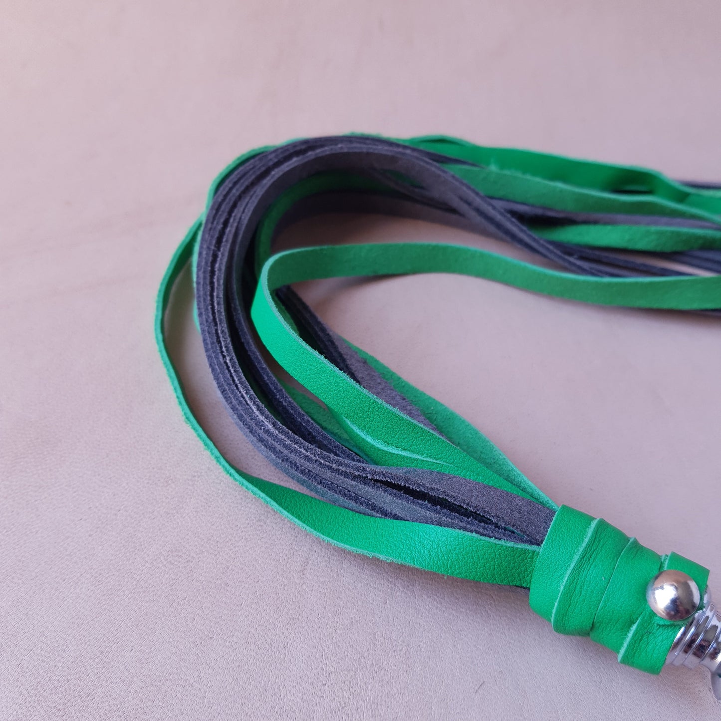 Martinet cuir - 36 cm - vert & gris