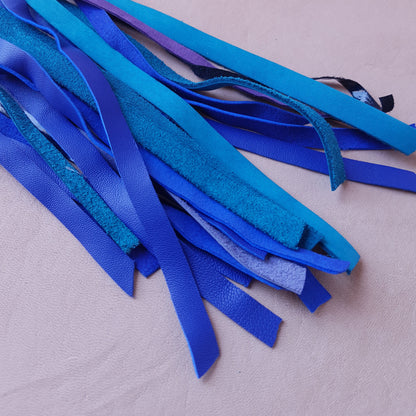 Paire de martinets cuir - 37 cm - bleu, vert & noir
