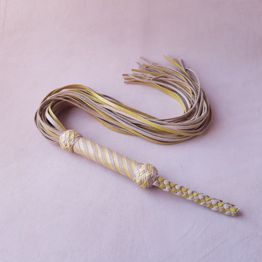 Martinet cuir & knot - 67 cm - jaune & beige