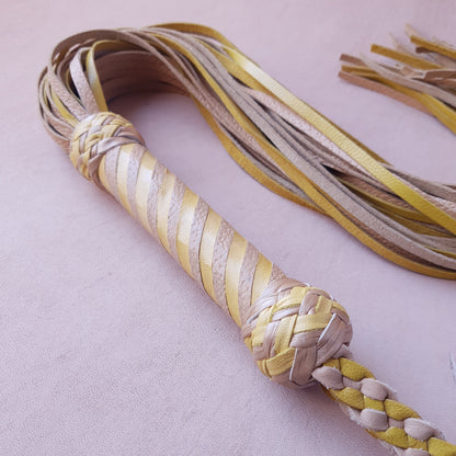 Martinet cuir & knot - 67 cm - jaune & beige