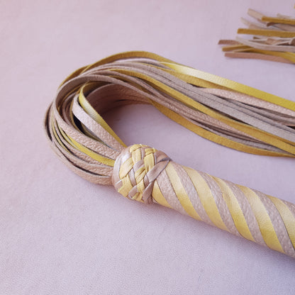 Martinet cuir & knot - 67 cm - jaune & beige