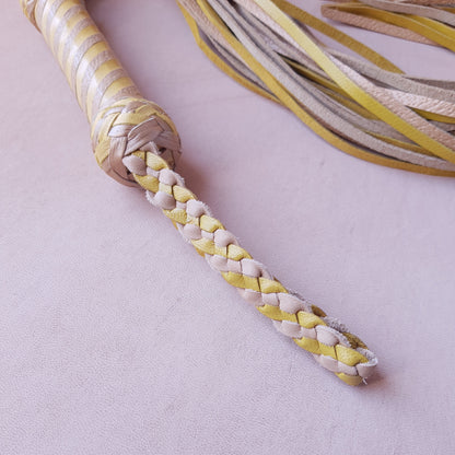 Martinet cuir & knot - 67 cm - jaune & beige