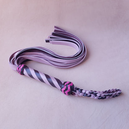 Martinet cuir & knot - 65 cm - rose & marron