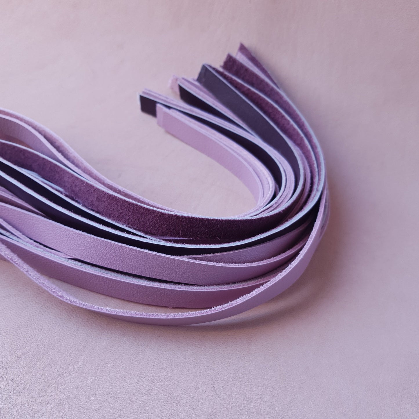 Martinet cuir & knot - 65 cm - rose & marron