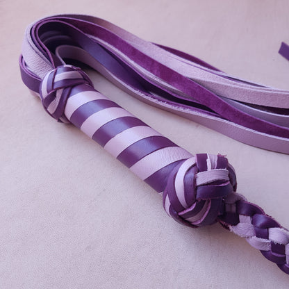 Martinet cuir & knot - 62 cm - rose & violet