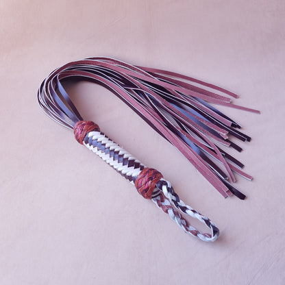 Martinet cuir & knot - 66 cm - blanc & marron