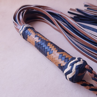 Martinet cuir & knot - 93 cm - noir & marron