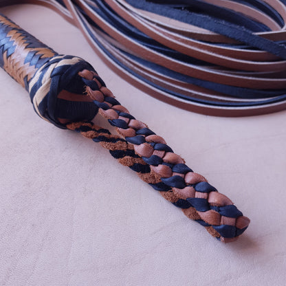 Martinet cuir & knot - 93 cm - noir & marron