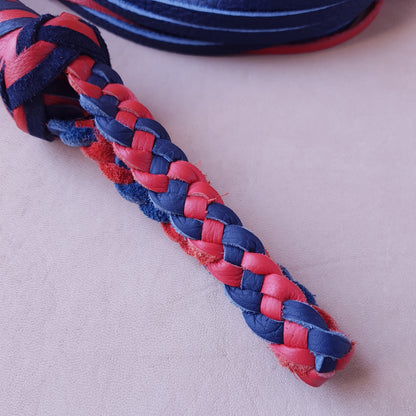 Martinet cuir & knot - 61 cm - bleu & rouge