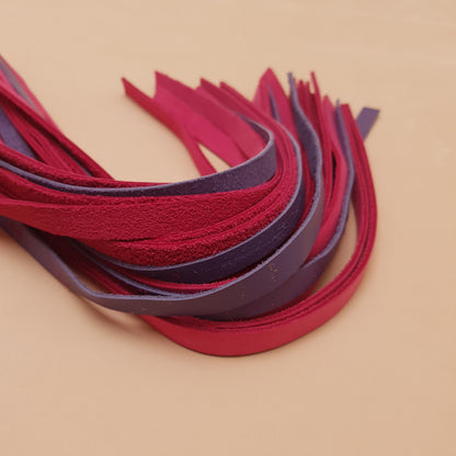 Martinet cuir & knot - 76 cm - rose, violet & noir