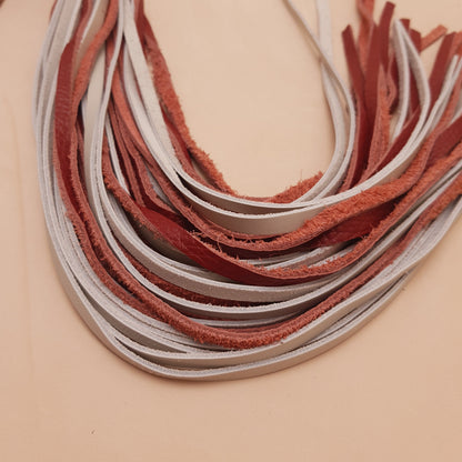 Martinet cuir - 62 cm - bordeaux & blanc
