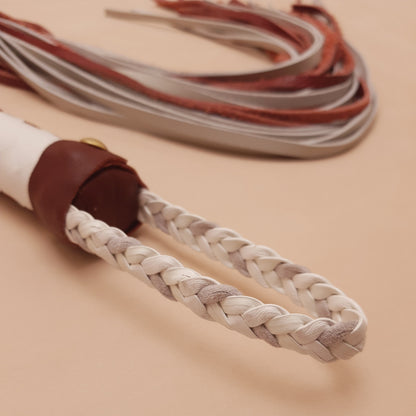Martinet cuir - 62 cm - bordeaux & blanc