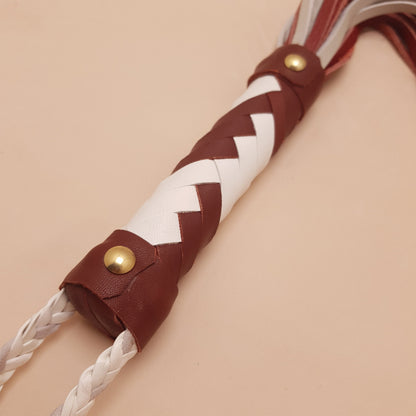 Martinet cuir - 62 cm - bordeaux & blanc
