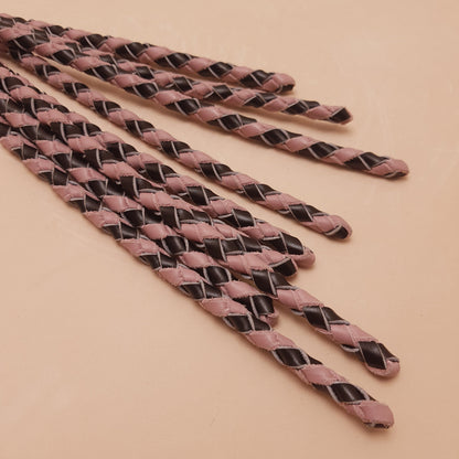 Martinet cat o nine cuir & inox - 64 cm - noir & rose