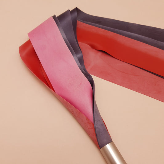 Martinet latex & acier - 66 cm - violet, rose & gris