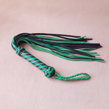 Martinet cuir & knot - 37 cm - vert & noir