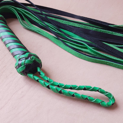 Martinet cuir & knot - 37 cm - vert & noir