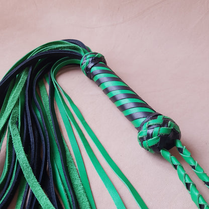 Martinet cuir & knot - 37 cm - vert & noir