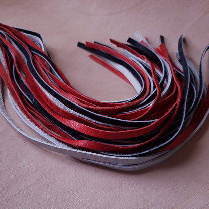 Martinet cuir & knot - 51 cm - noir, blanc & orange