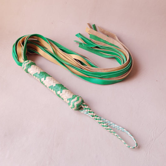 Martinet cuir & knot - 53 cm - jaune & vert