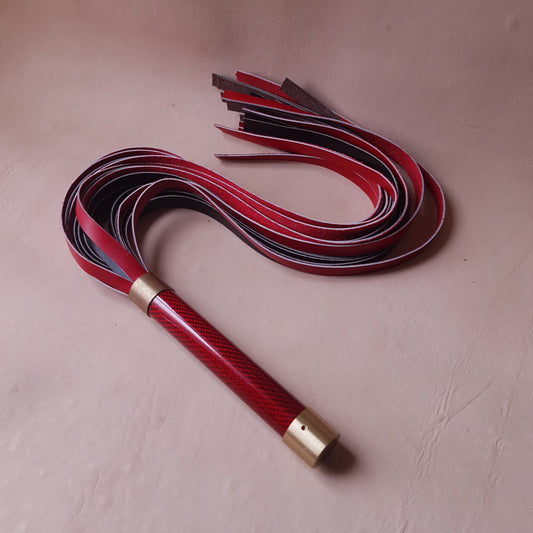 Martinet SC - 60 cm en cuir - rouge & noir