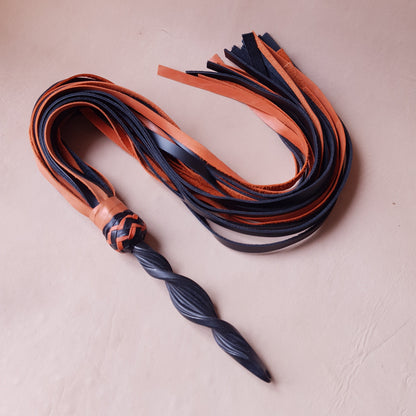 Martinet cuir & acier - 63 cm - orange & noir