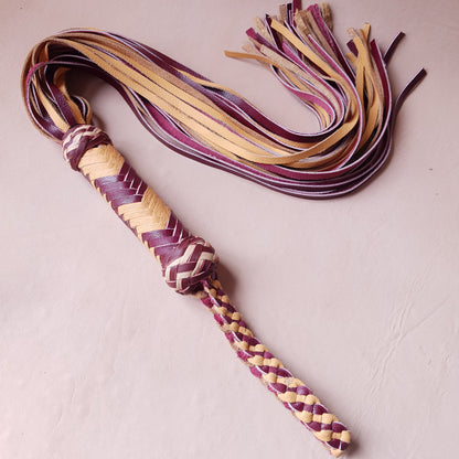 Martinet cuir & knot - 55 cm - jaune & bordeaux