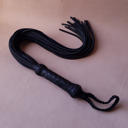 Martinet cuir & knot - 75 cm - noir